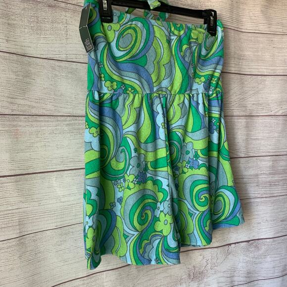 Wild Fable Terry Cloth Romper Floral Short Outfit Bow Front Keyhole Halter Tie S - Picture 12 of 12